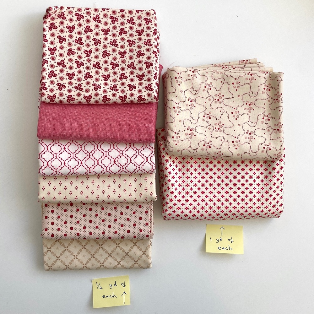 5 yds Moda Quilt Fabric Bundle Christmas French General Minick Simpson Pat Sloan